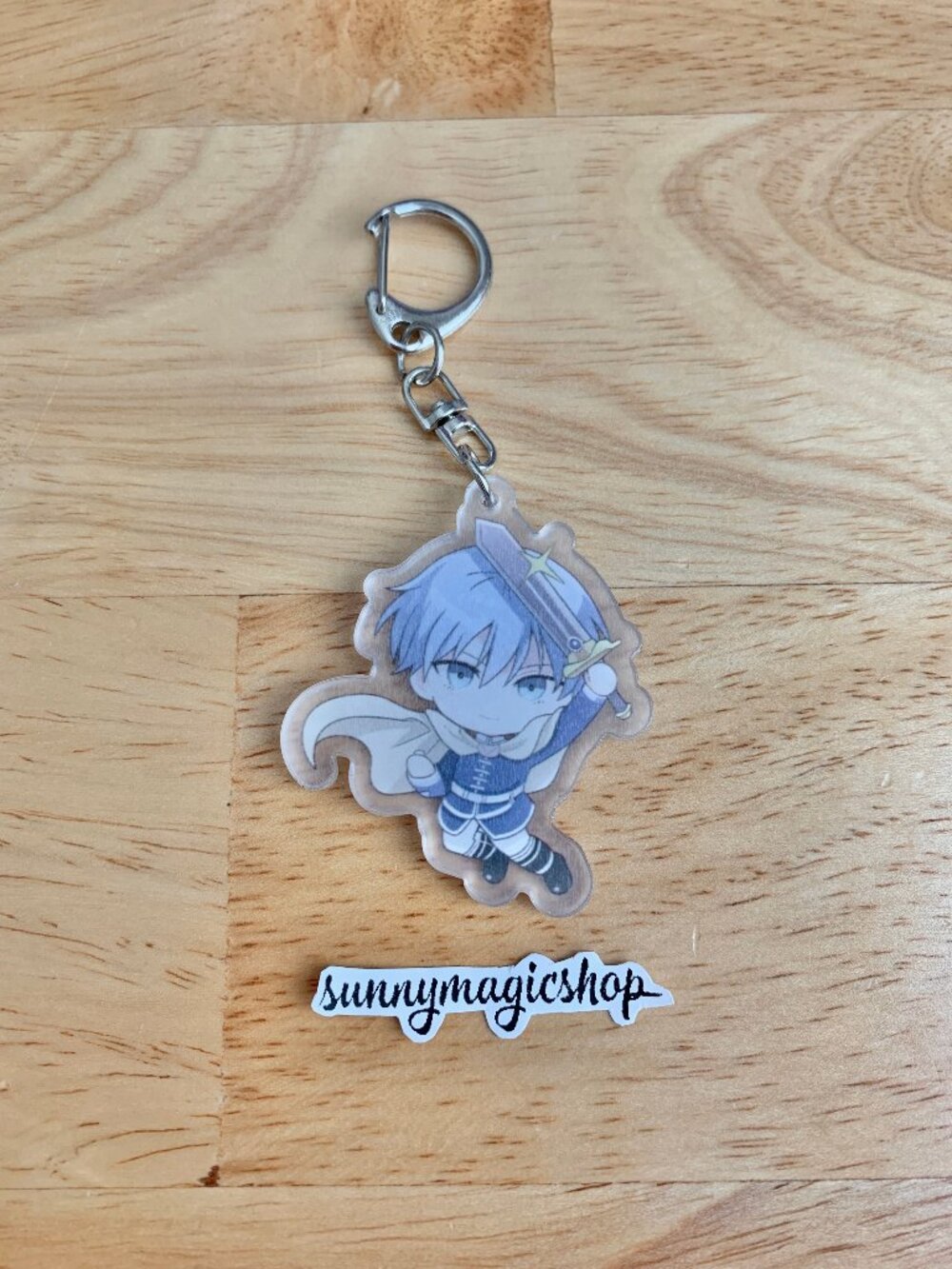 Frieren Beyond Journey's End Anime Acrylic Keychain Blue Hair Hero Himmel Sword